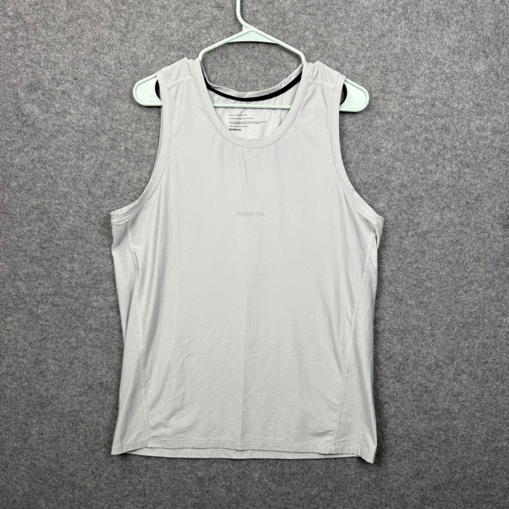 Bamboo Ave Mens Performance Tank Top Gray Recycled Polyester Workout Shirt Large